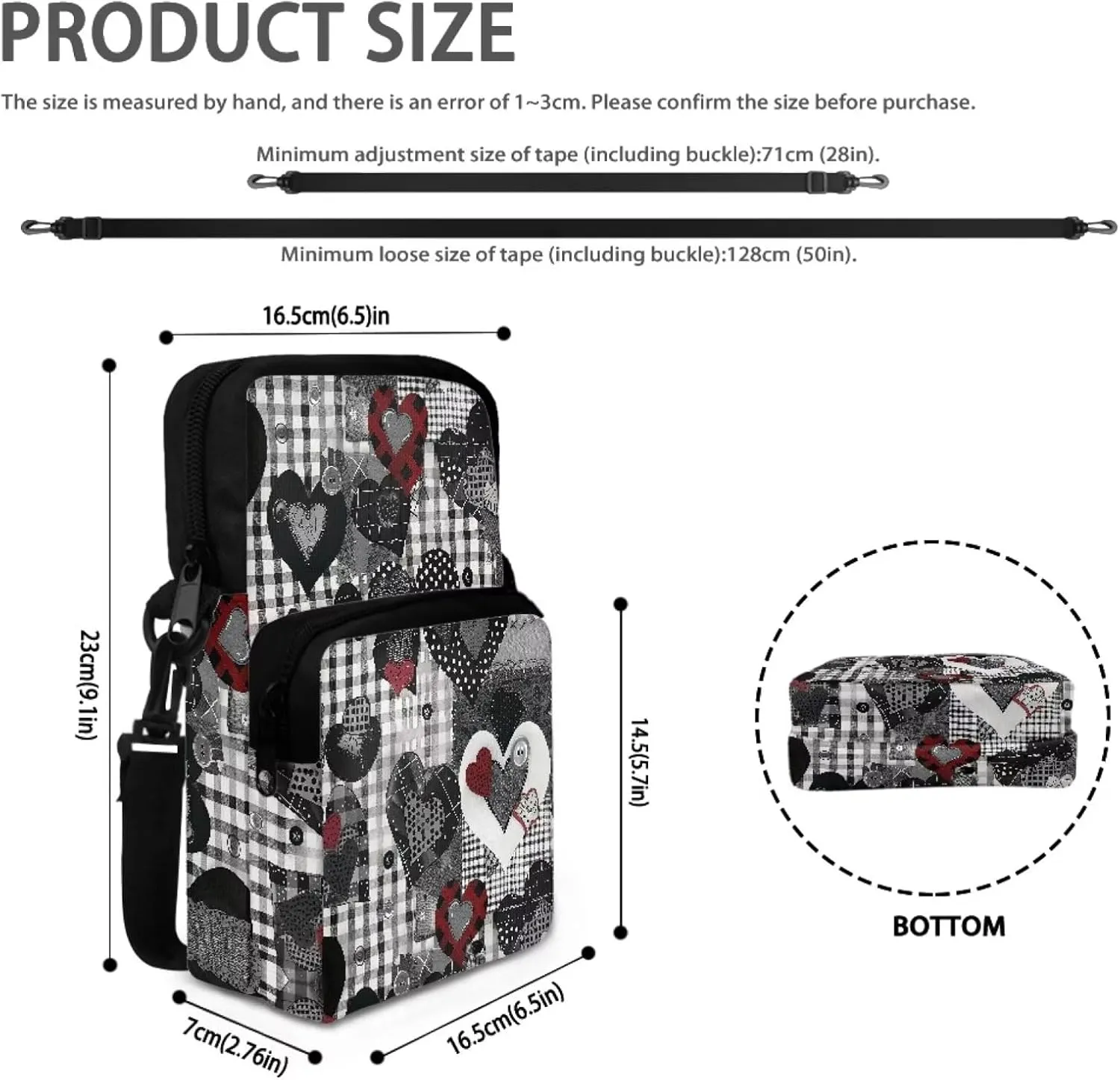 Girls Crossbody Bag, 2 Layer Messenger Sling Bag Travel Passport Purse Waist Pouches