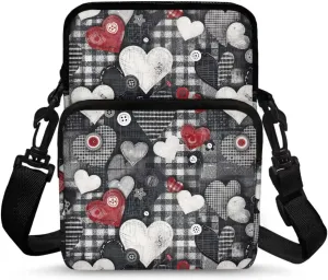 Girls Crossbody Bag, 2 Layer Messenger Sling Bag Travel Passport Purse Waist Pouches