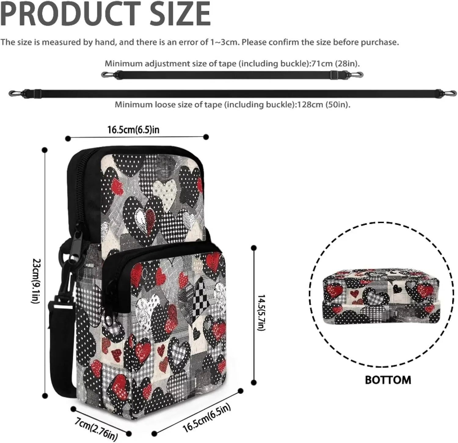 Girls Crossbody Bag, 2 Layer Messenger Sling Bag Travel Passport Purse Waist Pouches
