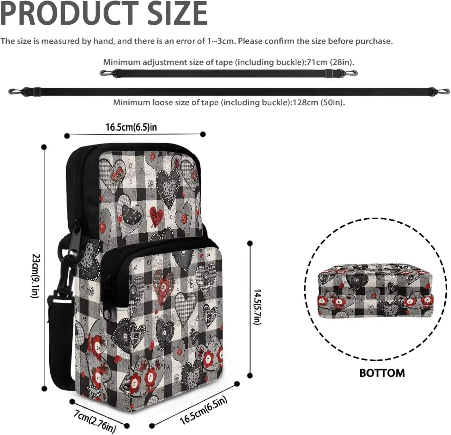 Girls Crossbody Bag, 2 Layer Messenger Sling Bag Travel Passport Purse Waist Pouches