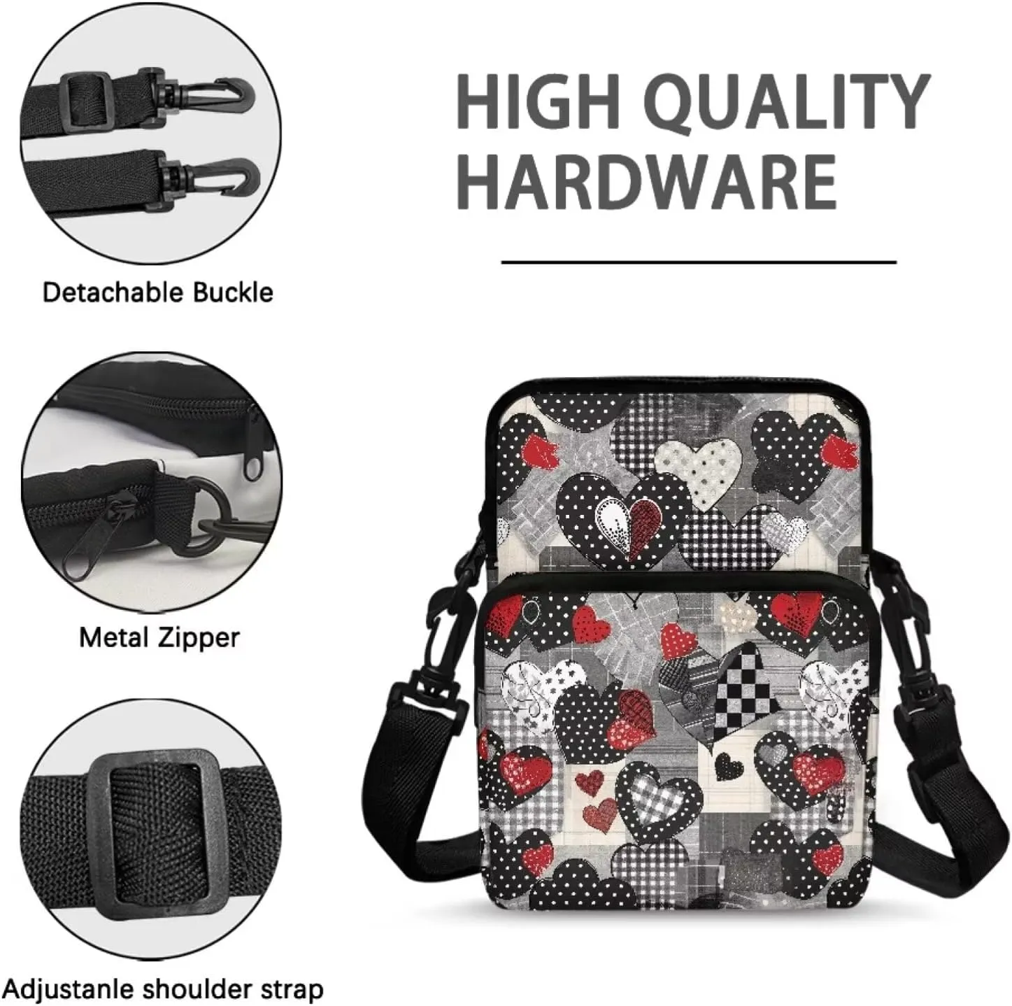 Girls Crossbody Bag, 2 Layer Messenger Sling Bag Travel Passport Purse Waist Pouches