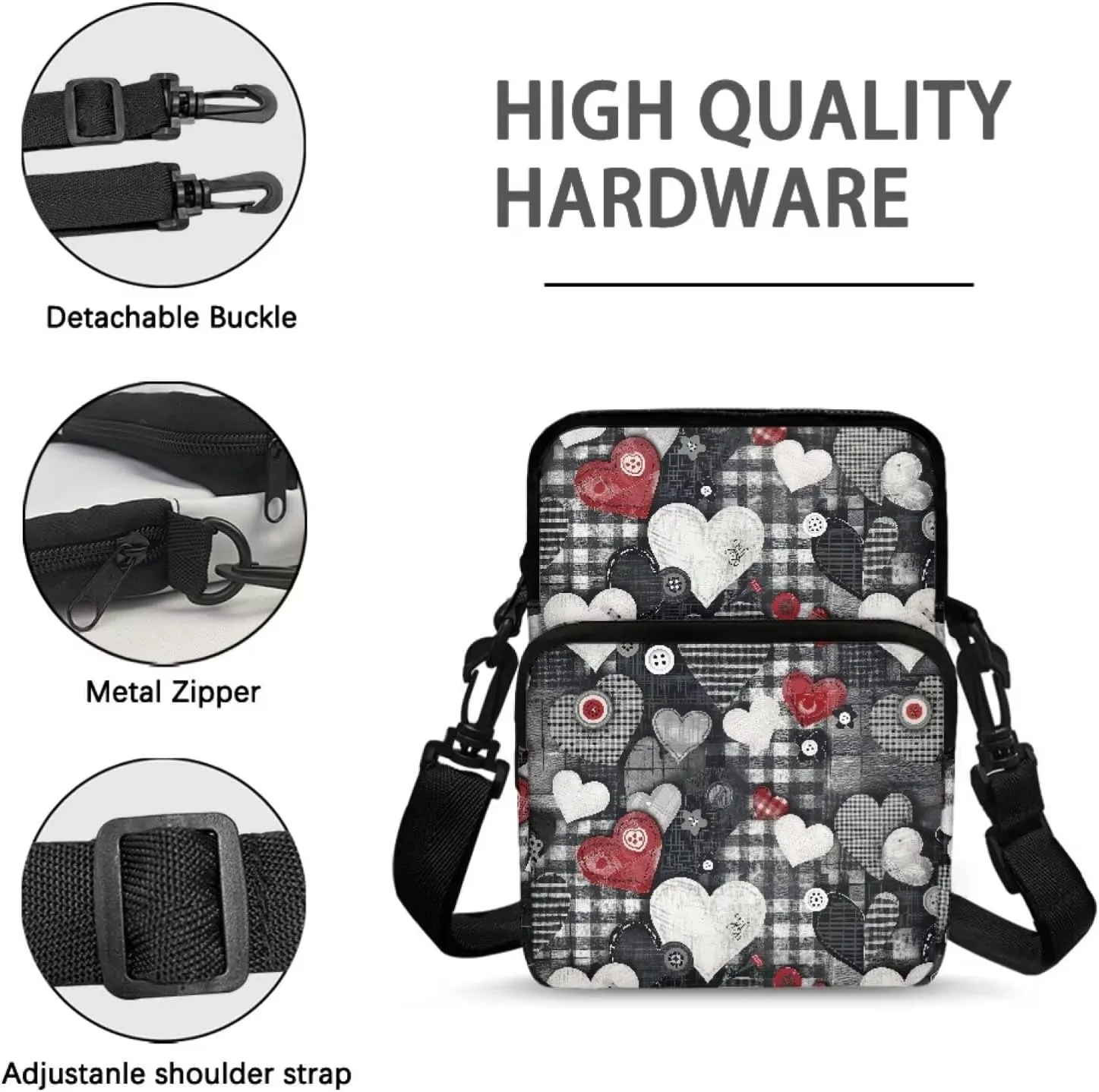 Girls Crossbody Bag, 2 Layer Messenger Sling Bag Travel Passport Purse Waist Pouches
