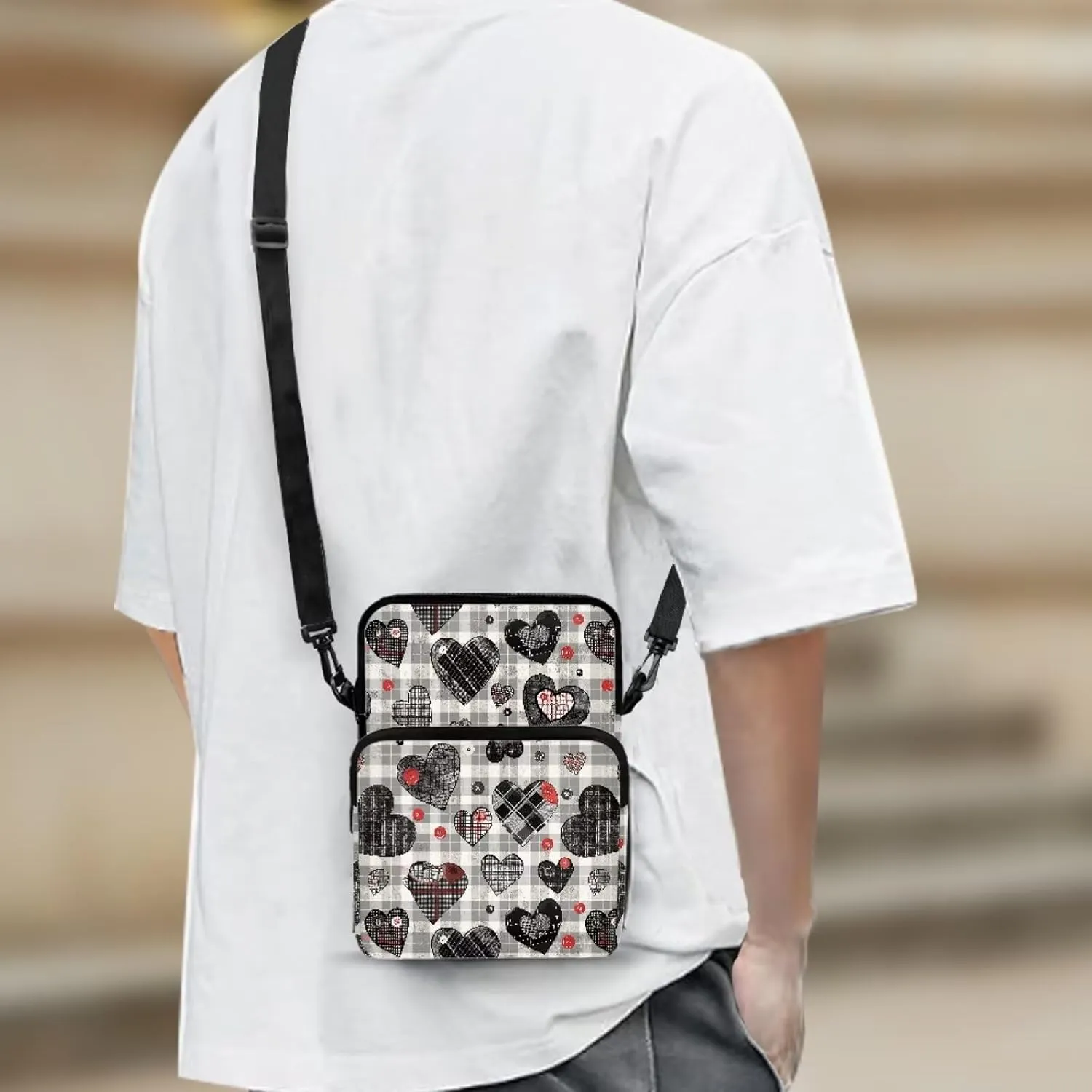 Girls Crossbody Bag, 2 Layer Messenger Sling Bag Travel Passport Purse Waist Pouches