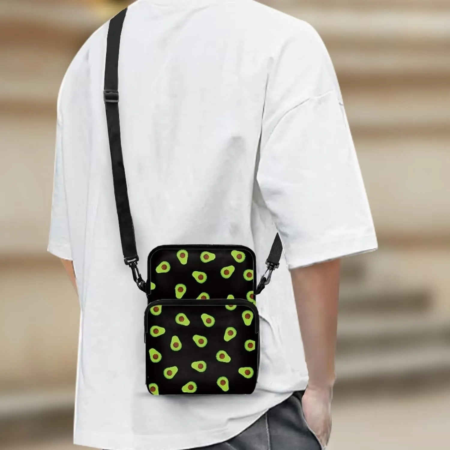 Girls Crossbody Shoulder Bags, 2 Layer Travel Messenger Bag Waist Pouches Purse Bag