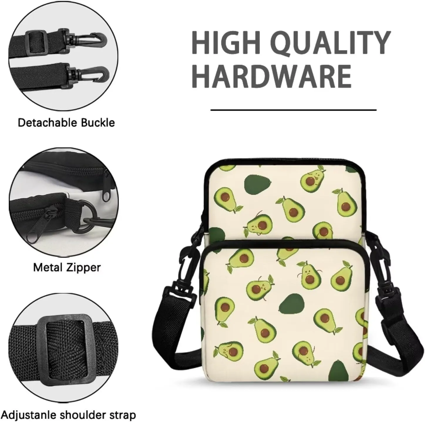Girls Crossbody Shoulder Bags, 2 Layer Travel Messenger Bag Waist Pouches Purse Bag