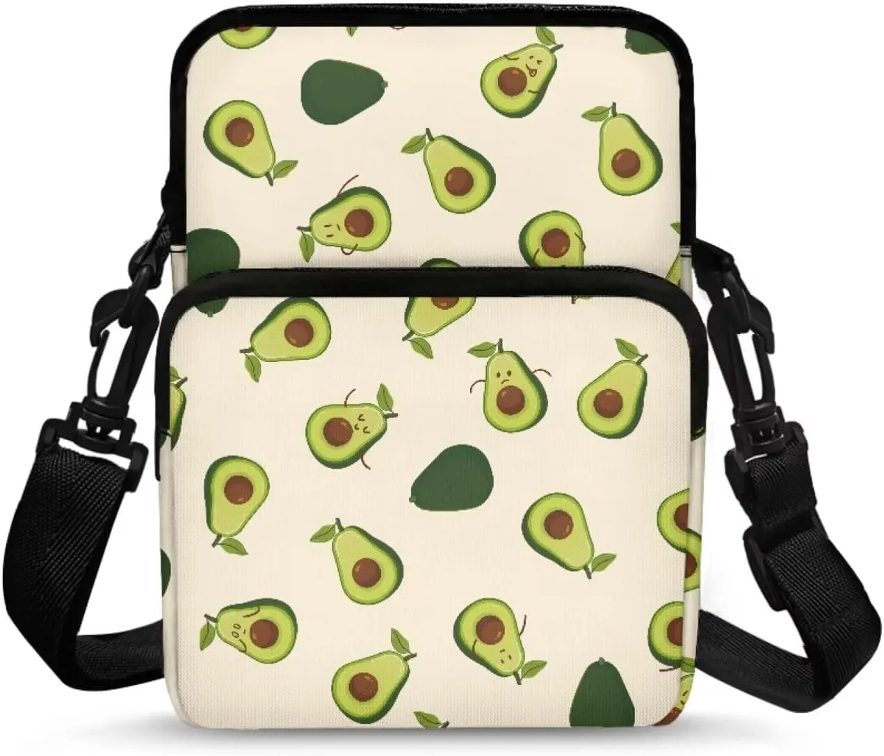 Girls Crossbody Shoulder Bags, 2 Layer Travel Messenger Bag Waist Pouches Purse Bag