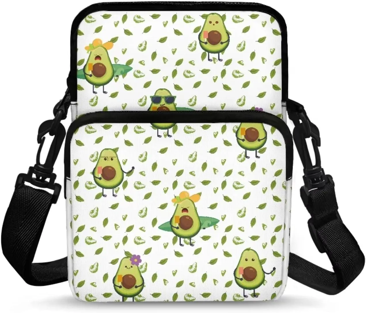 Girls Crossbody Shoulder Bags, 2 Layer Travel Messenger Bag Waist Pouches Purse Bag