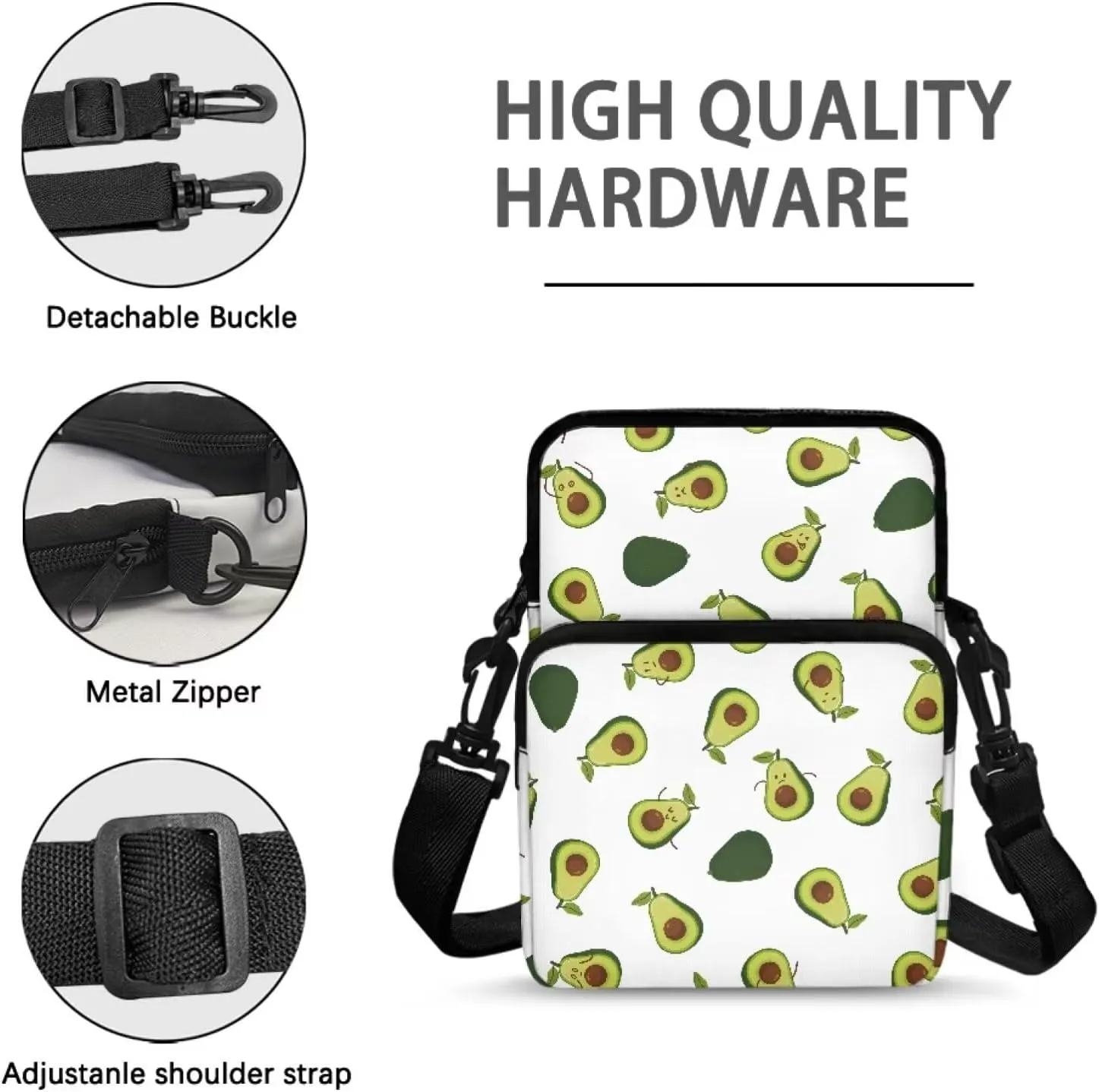 Girls Crossbody Shoulder Bags, 2 Layer Travel Messenger Bag Waist Pouches Purse Bag