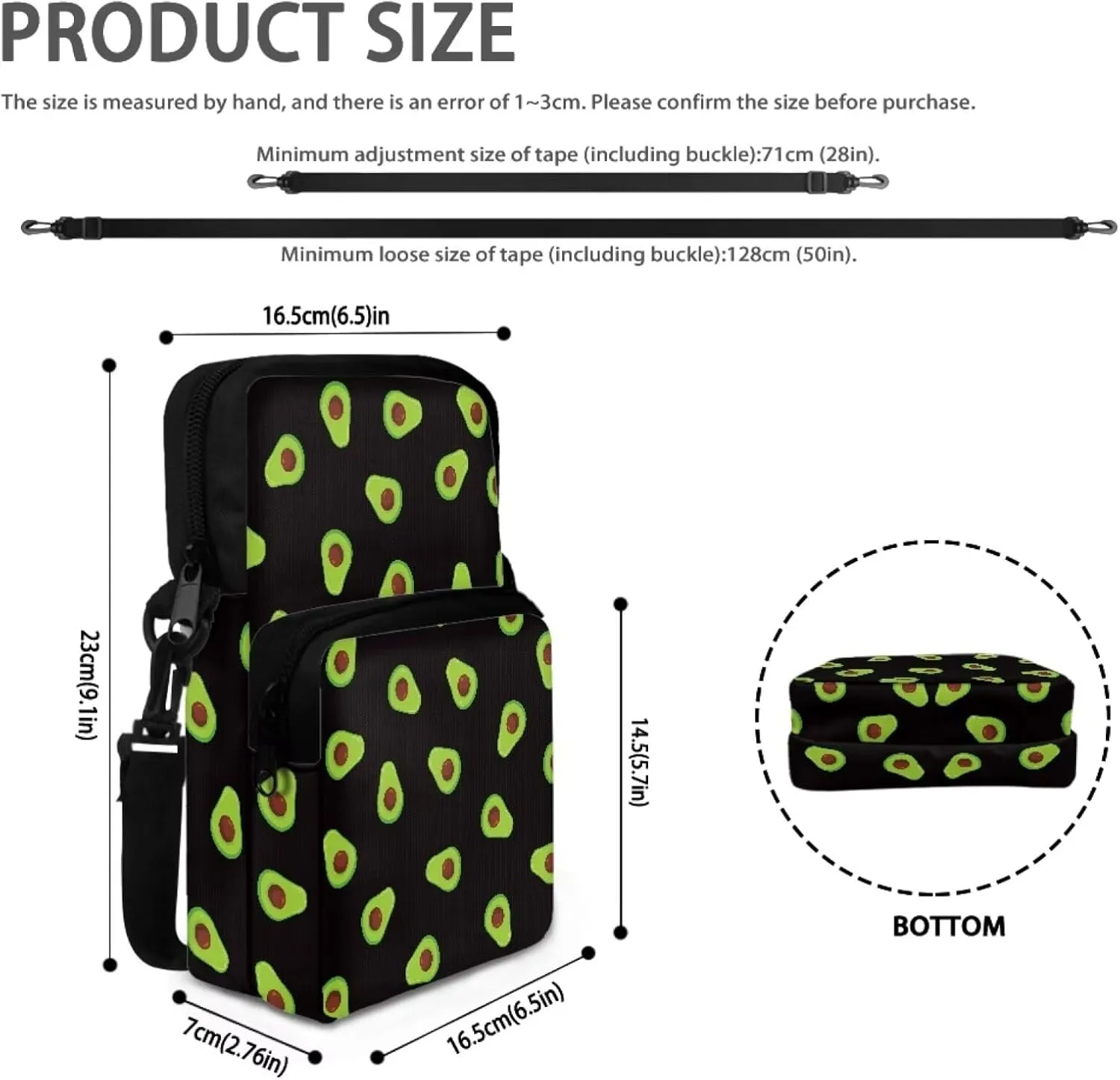 Girls Crossbody Shoulder Bags, 2 Layer Travel Messenger Bag Waist Pouches Purse Bag
