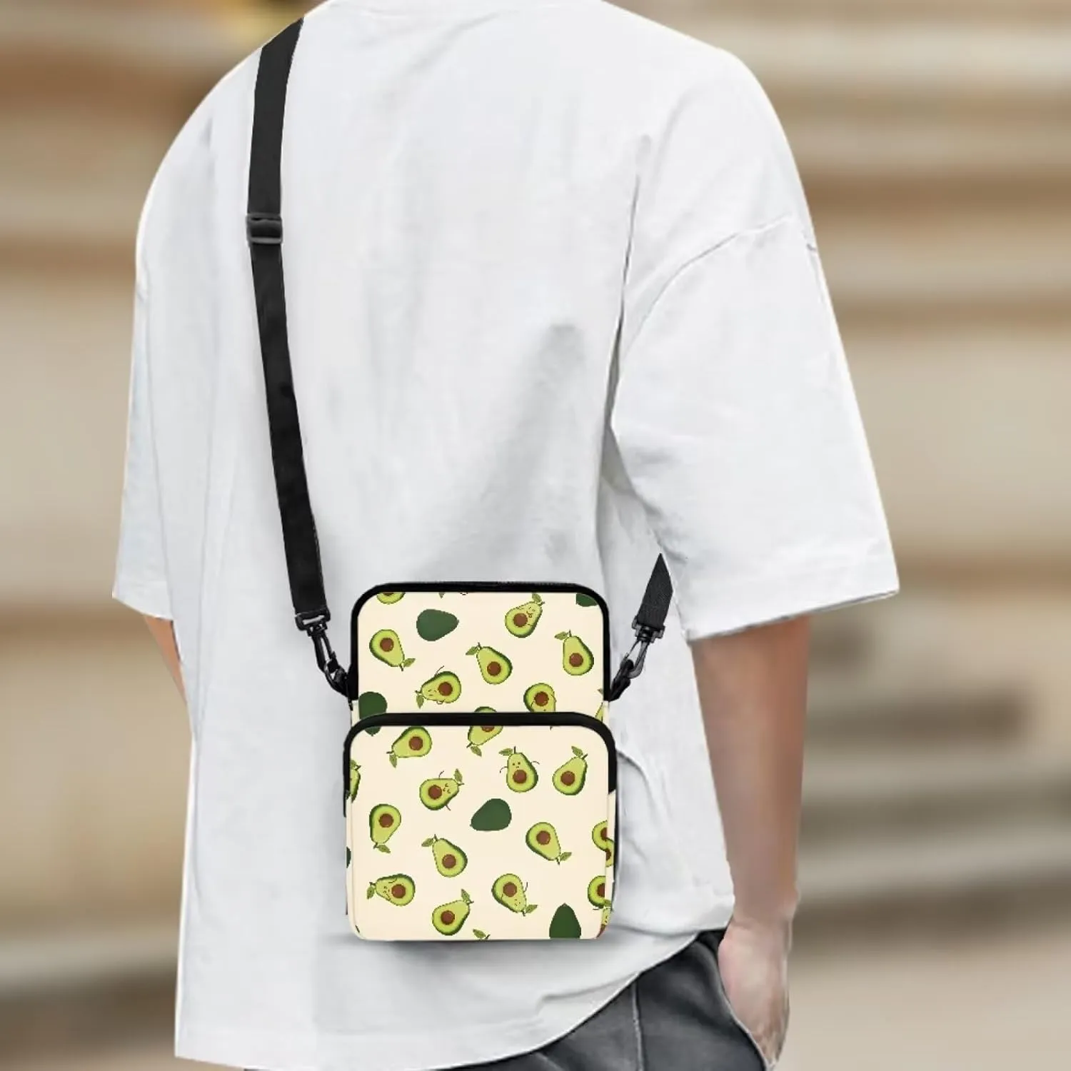 Girls Crossbody Shoulder Bags, 2 Layer Travel Messenger Bag Waist Pouches Purse Bag