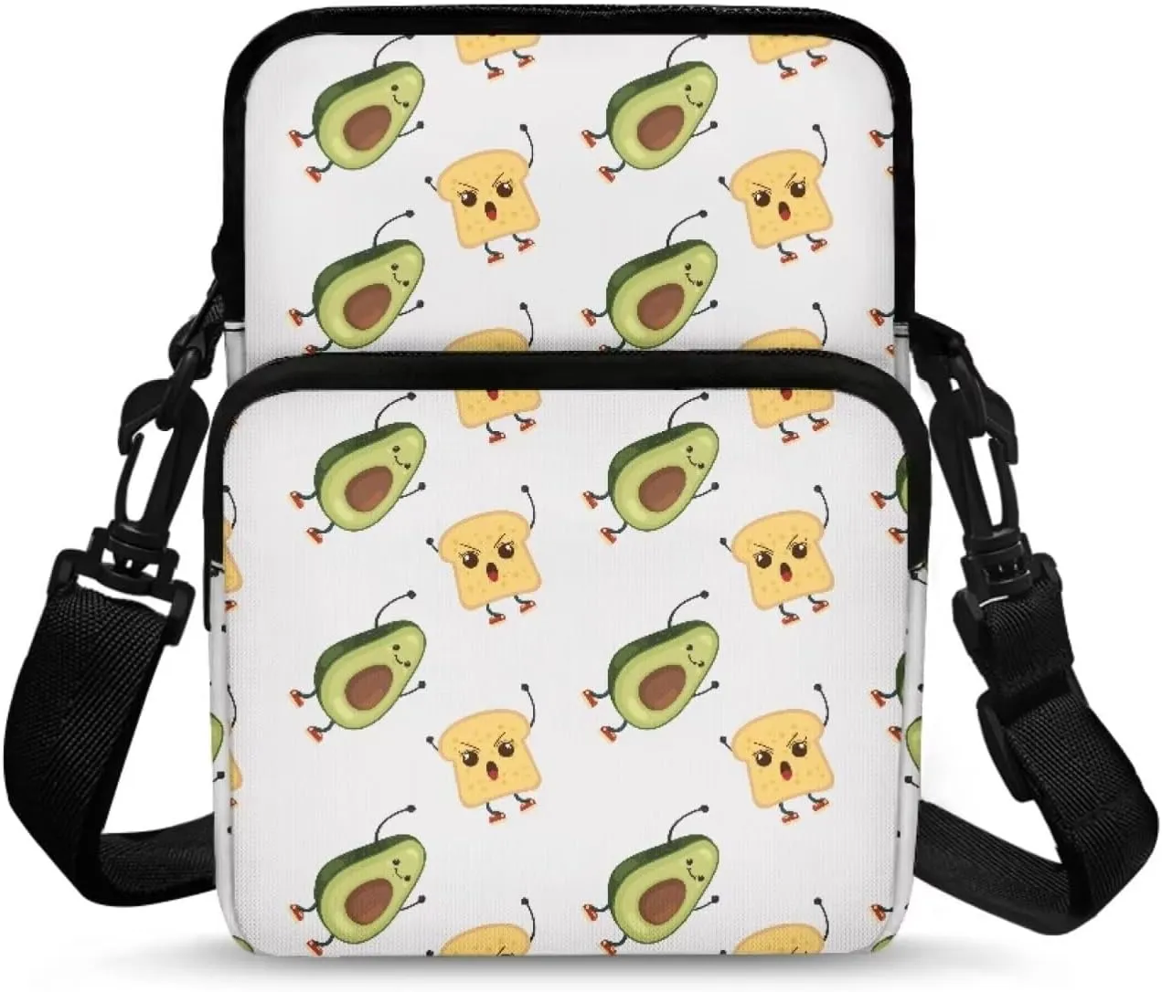 Girls Crossbody Shoulder Bags, 2 Layer Travel Messenger Bag Waist Pouches Purse Bag