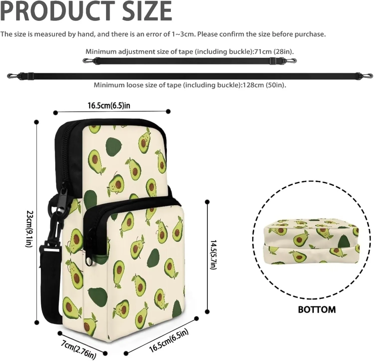 Girls Crossbody Shoulder Bags, 2 Layer Travel Messenger Bag Waist Pouches Purse Bag