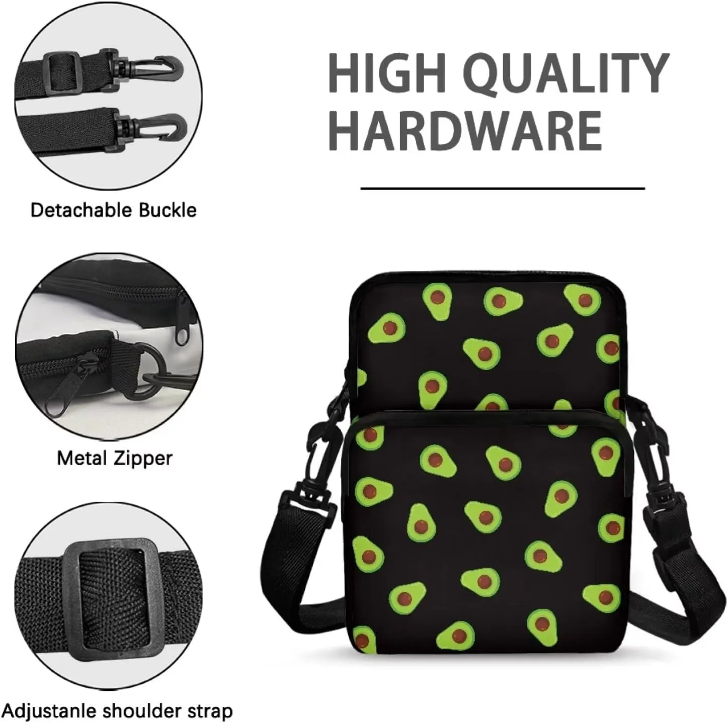Girls Crossbody Shoulder Bags, 2 Layer Travel Messenger Bag Waist Pouches Purse Bag