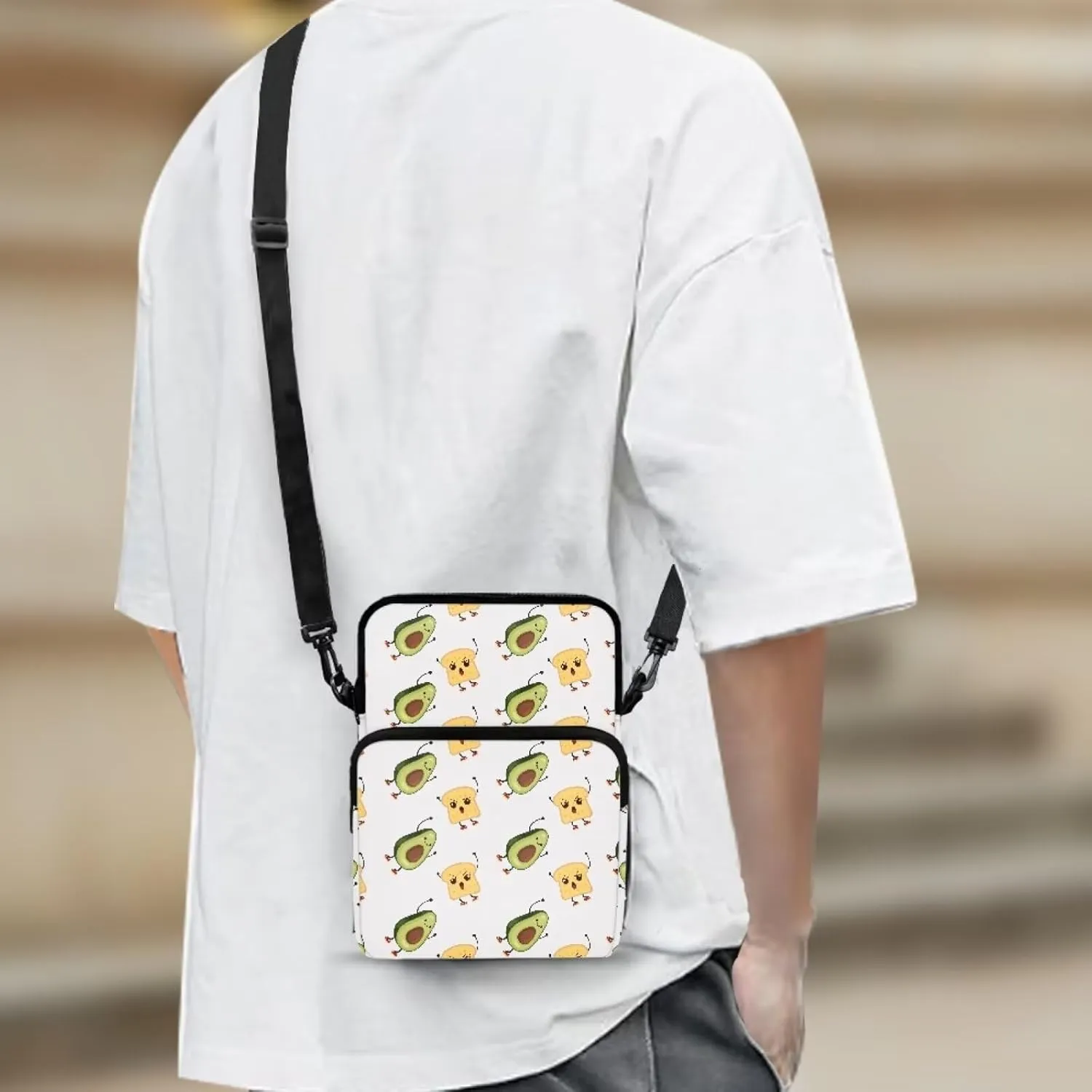 Girls Crossbody Shoulder Bags, 2 Layer Travel Messenger Bag Waist Pouches Purse Bag