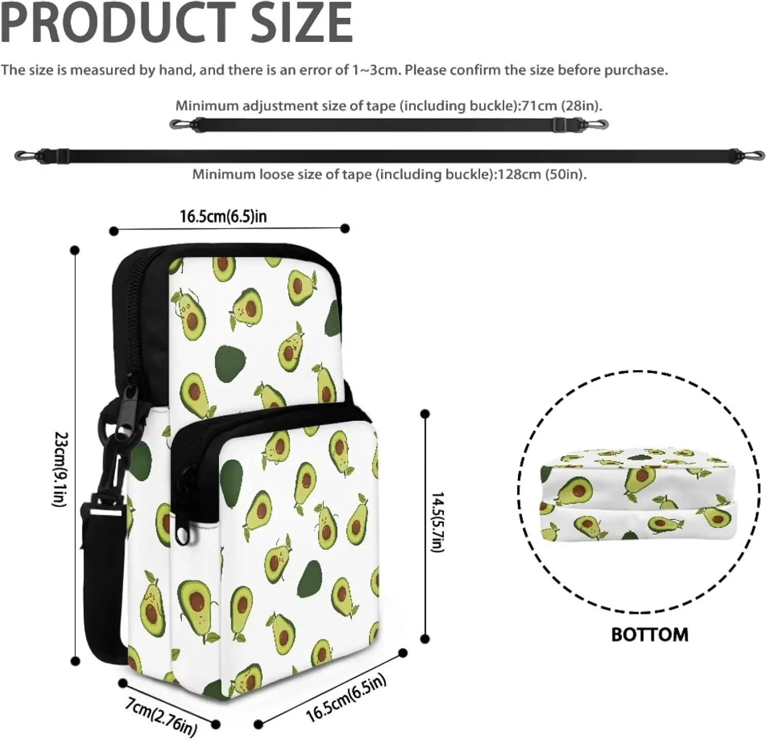 Girls Crossbody Shoulder Bags, 2 Layer Travel Messenger Bag Waist Pouches Purse Bag