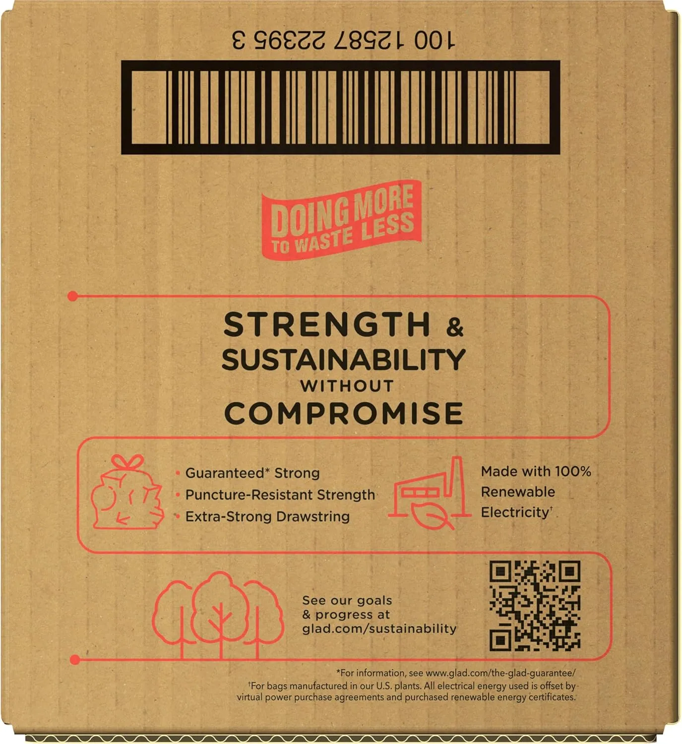 Glad Guaranteed Strong Large Drawstring Trash Bags, 30 Gal, 70 Ct, Pack May Vary