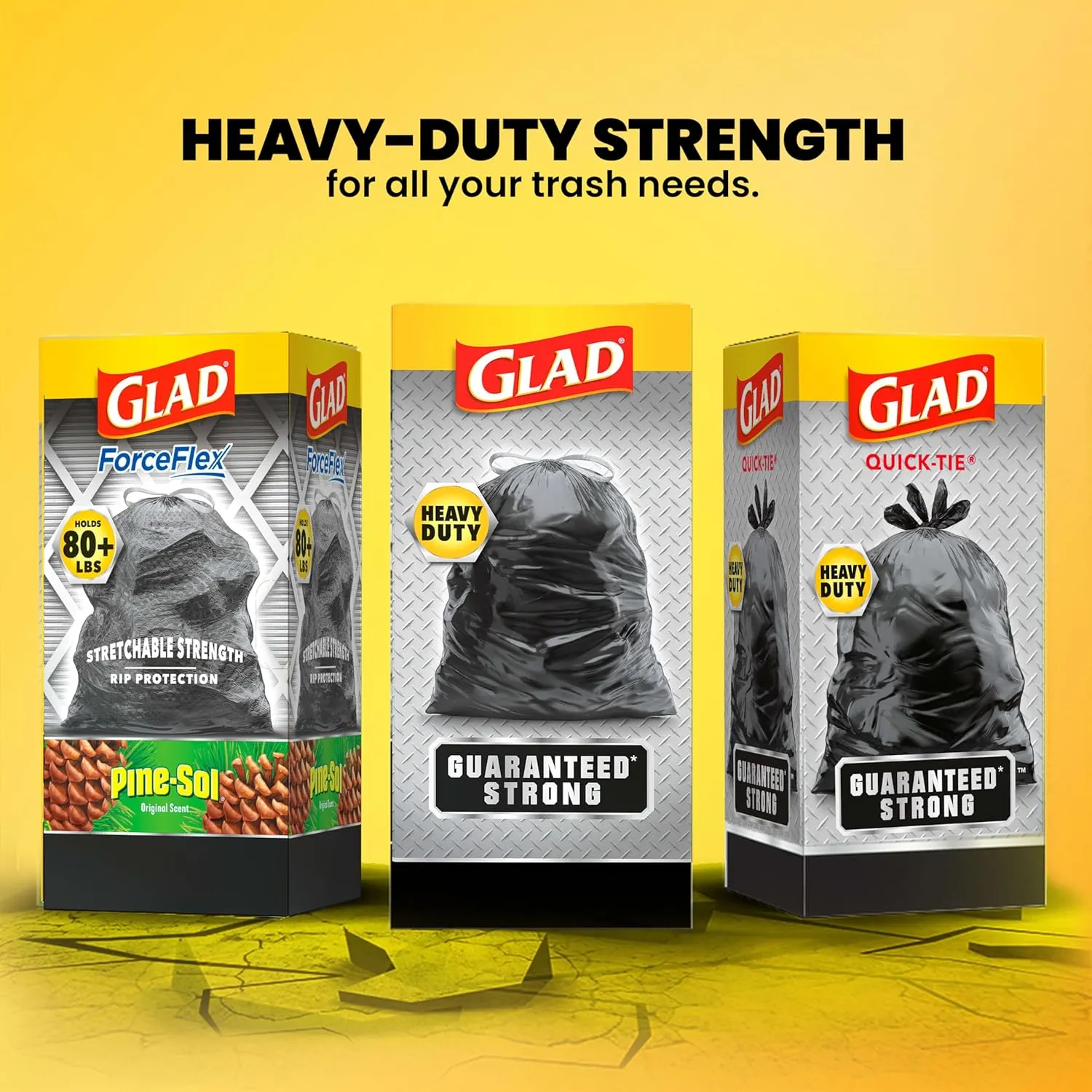 Glad Guaranteed Strong Large Drawstring Trash Bags, 30 Gal, 70 Ct, Pack May Vary