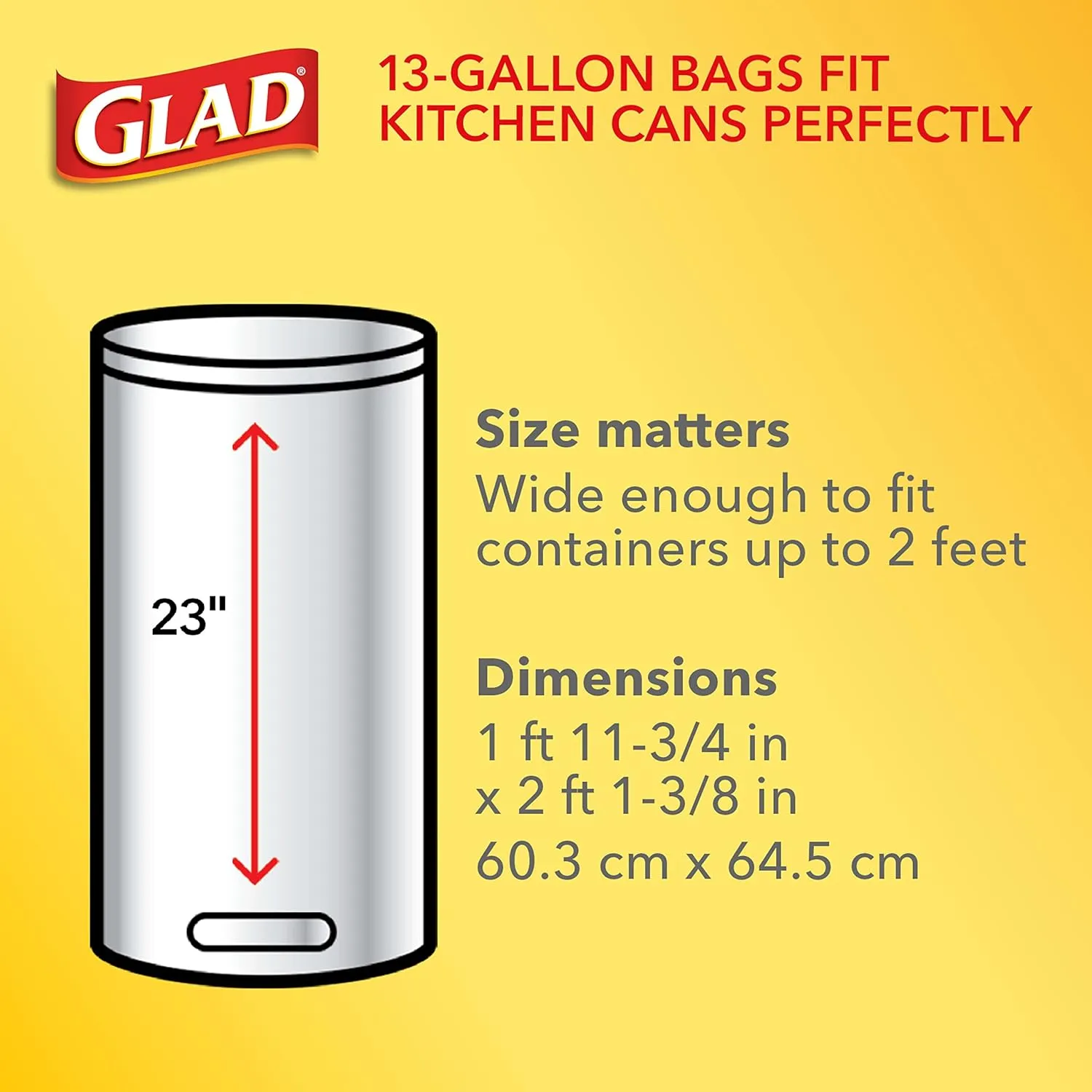 Glad Tall Kitchen Quick-Tie Trash Bags, 13 Gallon, White, 68 Count, (Package May Vary)