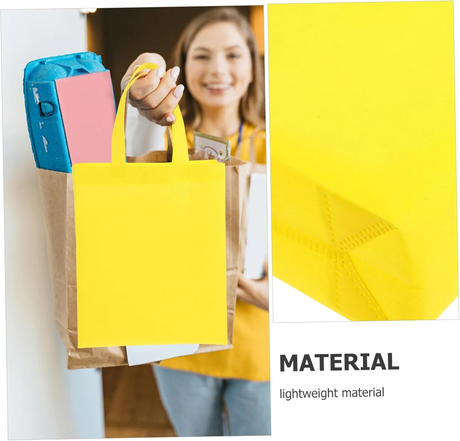 GLEAVI Non Woven Tote Bag Blank Plain Bags Tote Bag for Women Favors Birthday Material Black Party Bag Shop