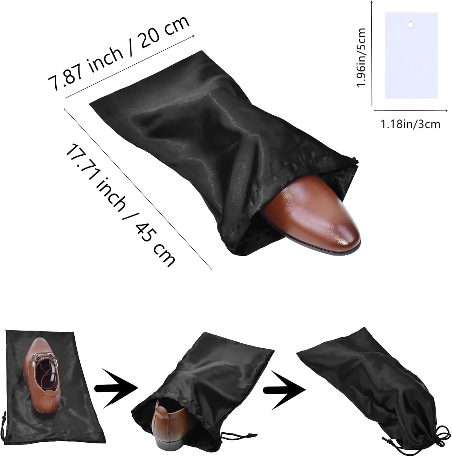 GONGKANGYUAN 4 Pack Shoe Bags for Travel Satin Fabric Shoe Bag with Drawstring for Men Women Travel Protecting Storing Shoes