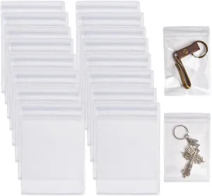 GORGECRAFT 50Pcs Clear Plastic Jewelry Bags Mini Small Ziplock Storage Bag Transparent Resealable Zip Pouch Sample Packing Bag for Small Business Party Favor Food Cookies 4.72 x 3.15 inch