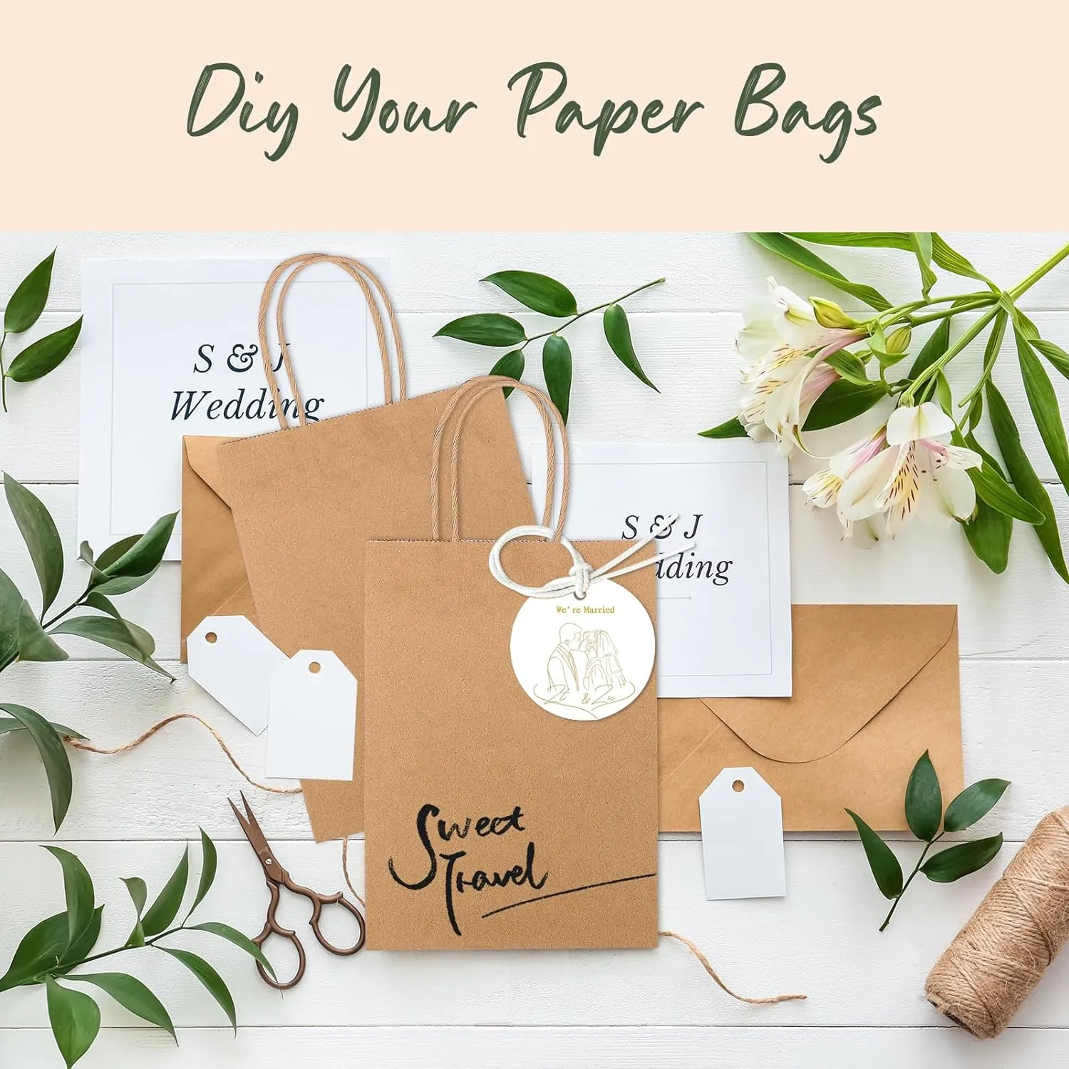 GSSUSA Brown Paper Bags 5.25x3.75x8 20Pcs, Small Gift Paper Bag with Handles Bulk, Graduation Gift, Sturdy Kraft Paper, Retail Shopping Bags, Party Favor, Christmas