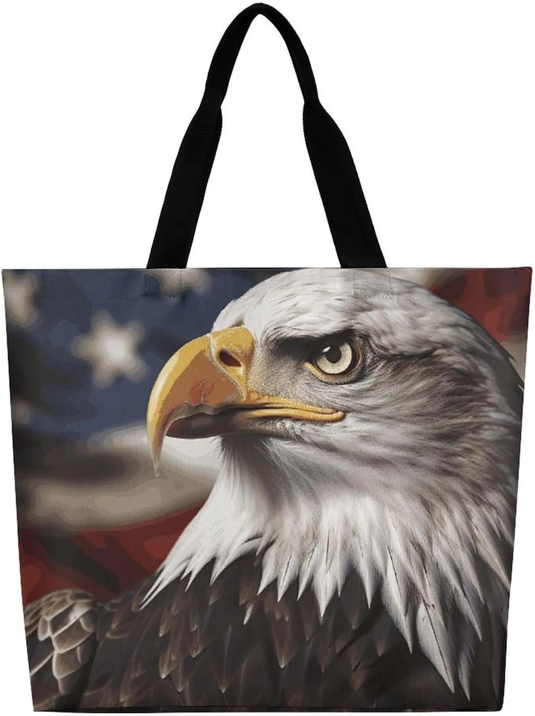 Hand Drawn Groundhog Beach Bag Reusable Tote Bag Foldable Grocery Bags Women Shopping Bags for Daily Essentials