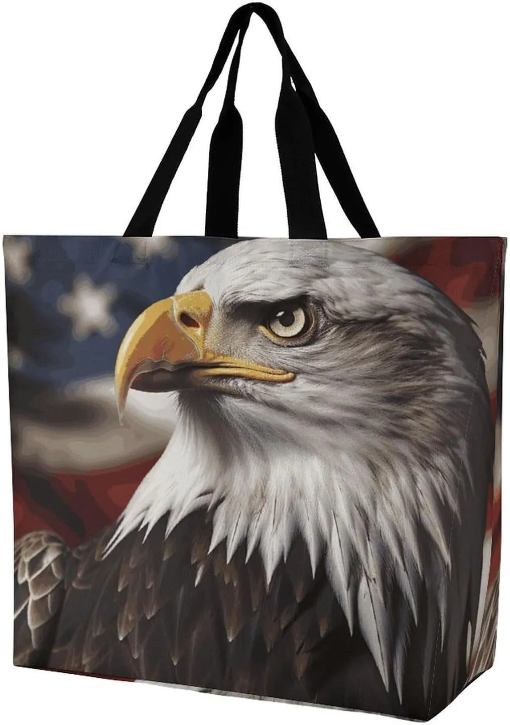 Hand Drawn Groundhog Beach Bag Reusable Tote Bag Foldable Grocery Bags Women Shopping Bags for Daily Essentials
