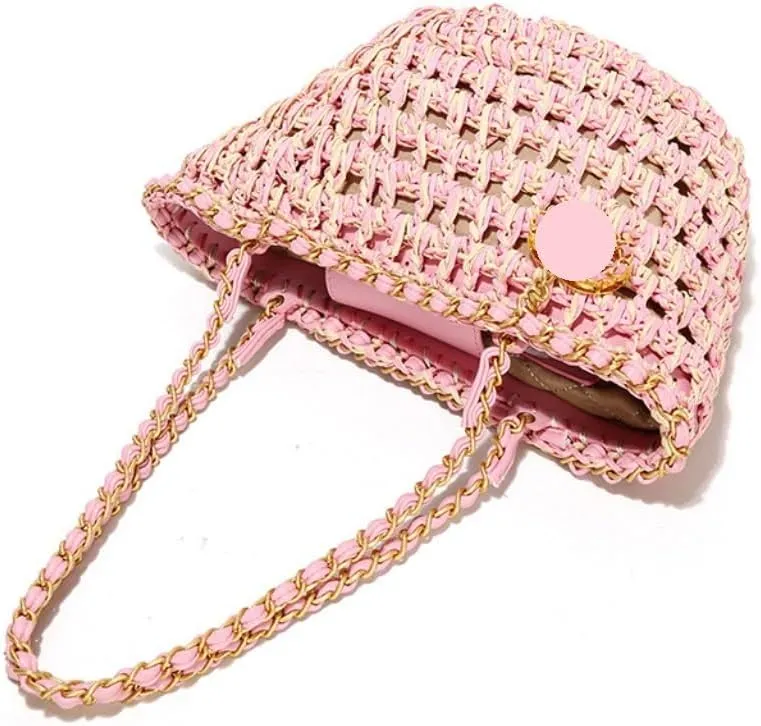 Handbag Hand-Woven Handbags, Fragrant Beach Bags, Straw Bags, Fashionable All-Match Women's Bags Straw Bags Handbag(Brown)