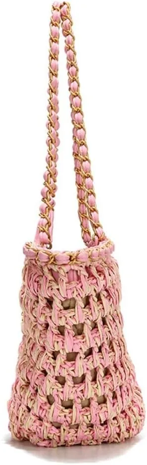 Handbag Hand-Woven Handbags, Fragrant Beach Bags, Straw Bags, Fashionable All-Match Women's Bags Straw Bags Handbag(Brown)