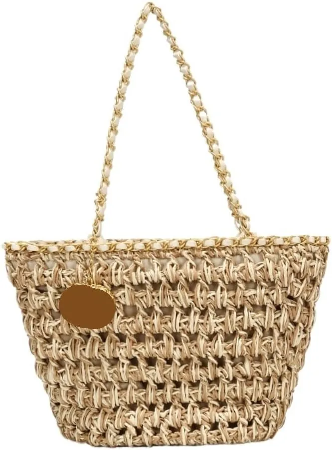 Handbag Hand-Woven Handbags, Fragrant Beach Bags, Straw Bags, Fashionable All-Match Women's Bags Straw Bags Handbag(Brown)