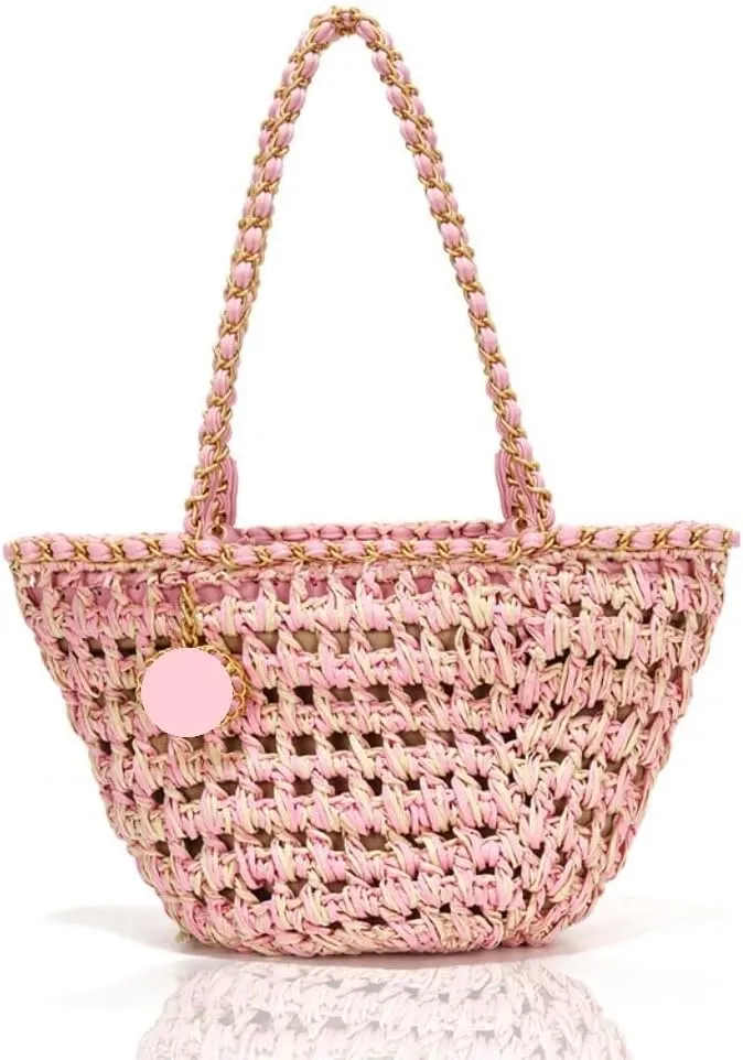 Handbag Hand-Woven Handbags, Fragrant Beach Bags, Straw Bags, Fashionable All-Match Women's Bags Straw Bags Handbag(Brown)