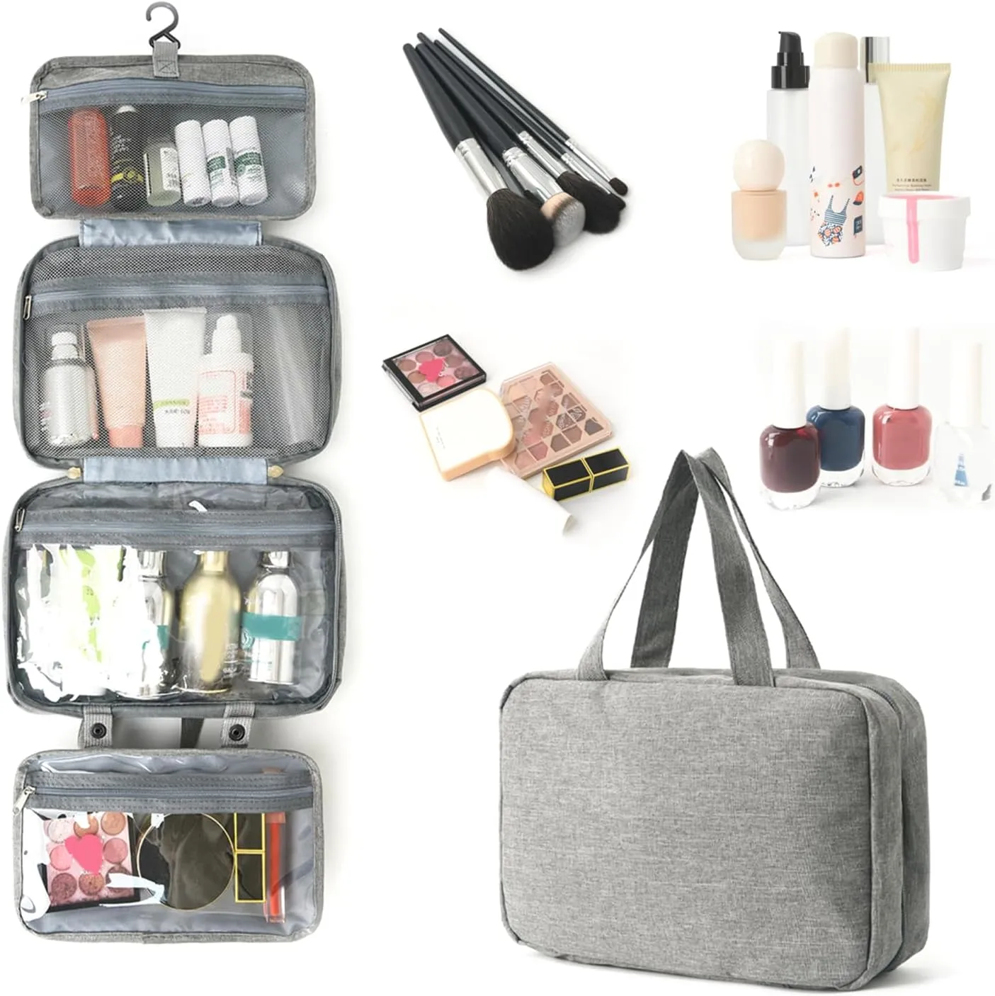 Hanging Travel Toiletry Bag Makeup Organiser Portable Water Small Cosmetic Storage Pouches For Women Girls
