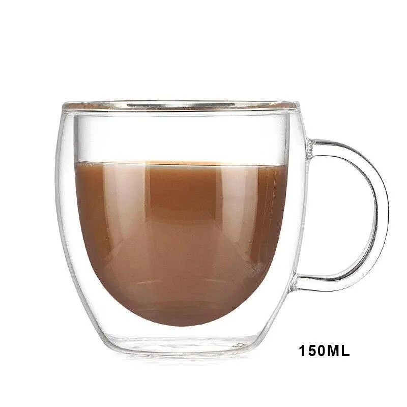 Heart Shaped Glass Coffee Cup