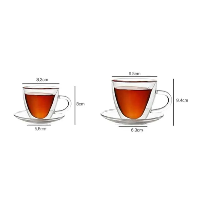 Heart Shaped Glass Coffee Cup