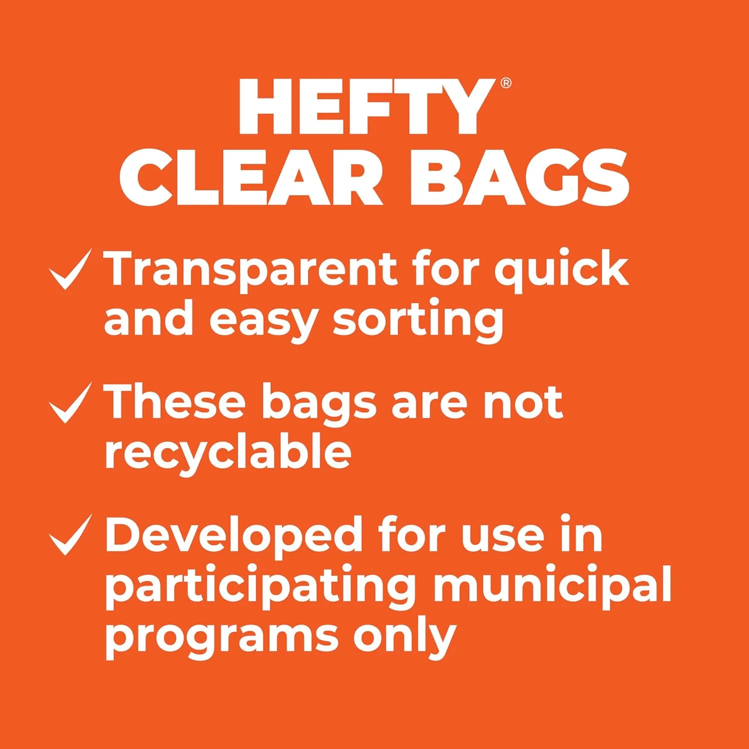 Hefty Clear Trash Bags, Clear, 13 Gallon, 60 Count