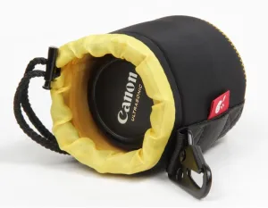 Hermitshell DSLR Camera Drawstring Lens Pouch Soft Bag Cover with Metal Clip Size S M L XL Fits Sony Canon Nikon Pentax Olympus Panasonic Lens Color: Black Yellow Size:S