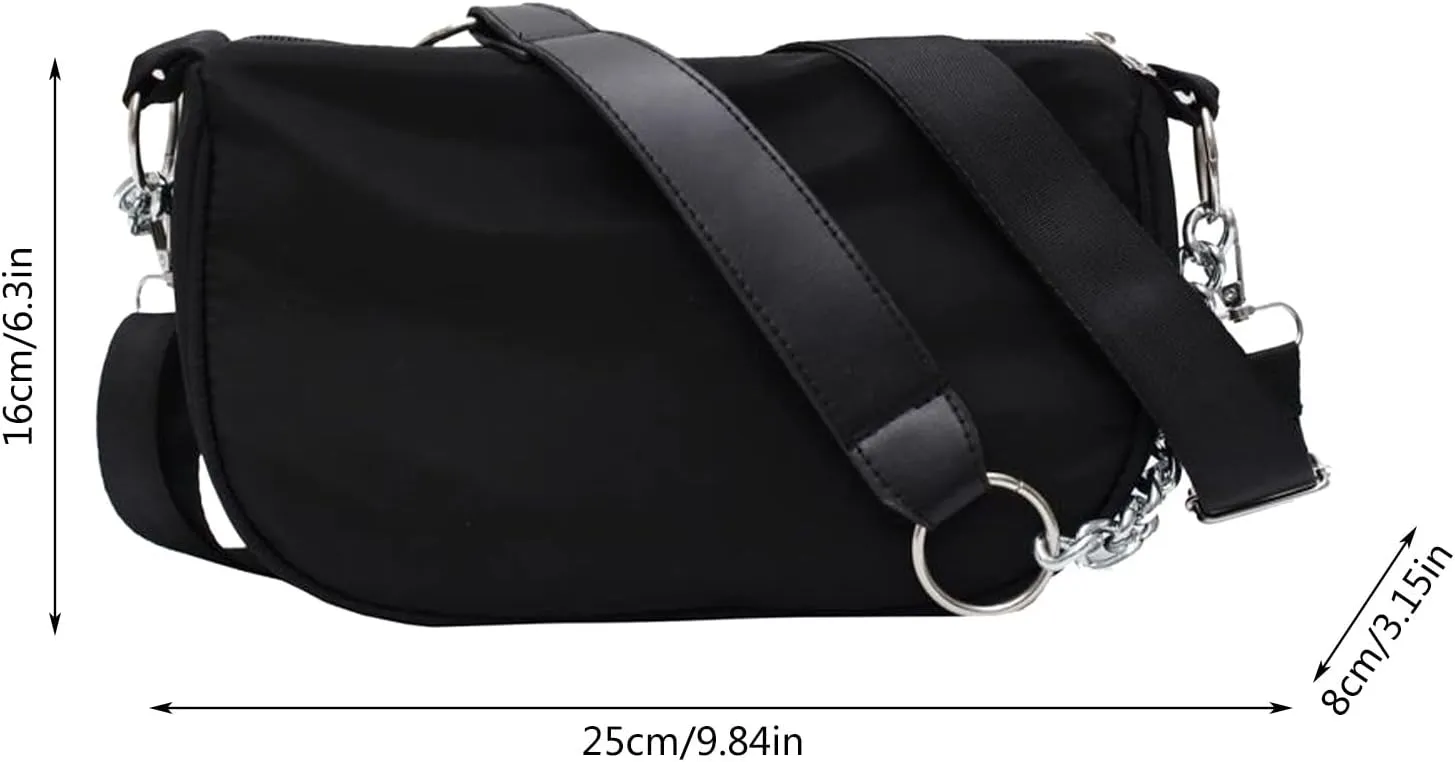 Hobo Crossbody Bags for Women Stadium Crossbody Messenger Bags for Concerts Sporting Events Summer Mini Gym Bag(Black)
