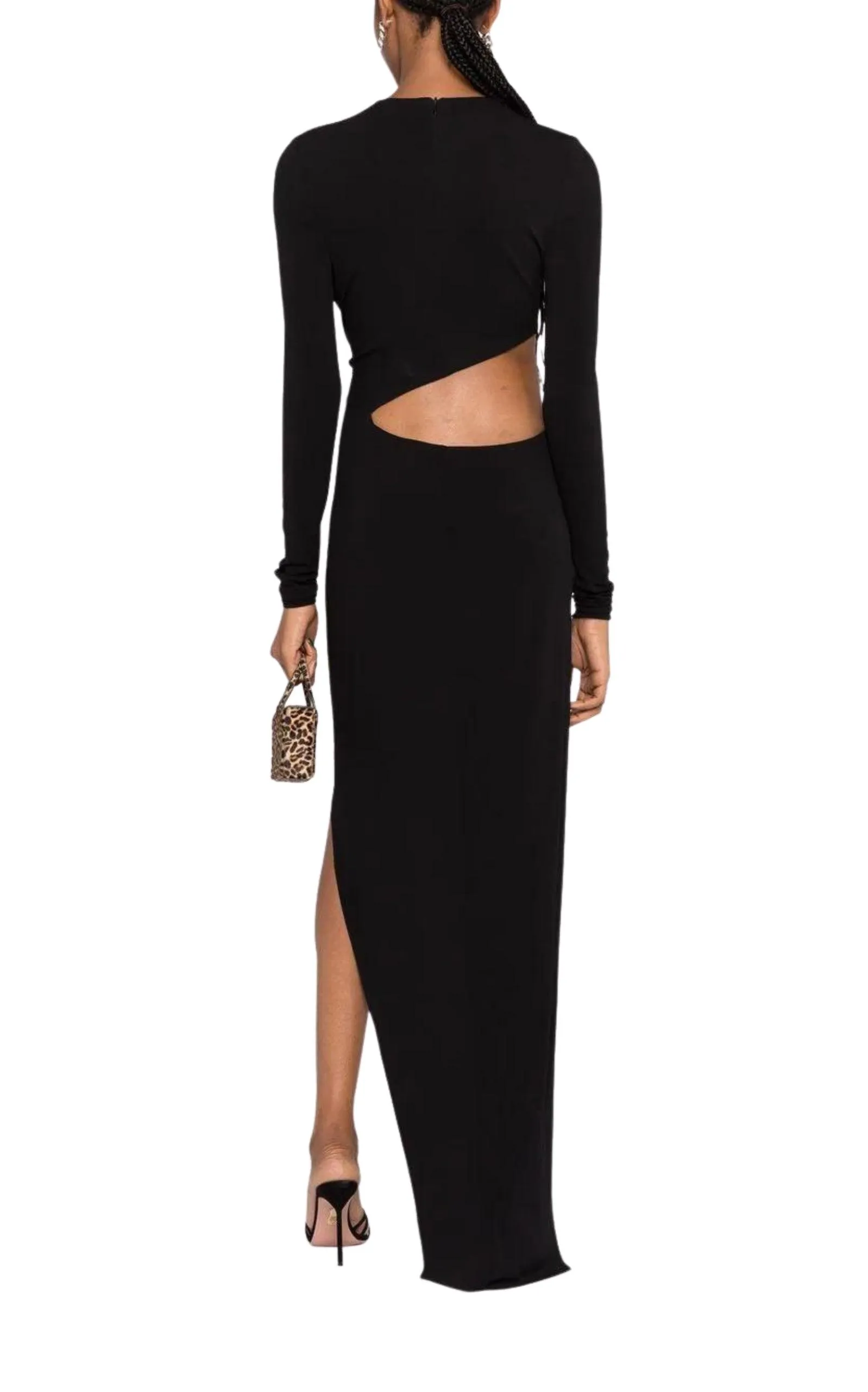Hoop-detail Cut-out Asymmetric Dress