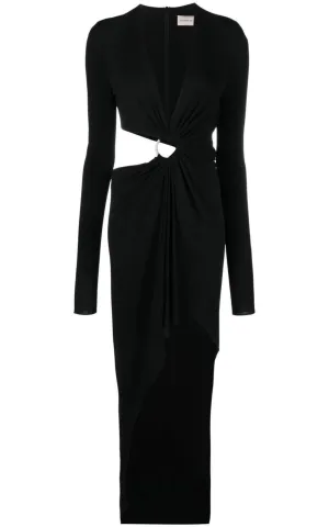 Hoop-detail Cut-out Asymmetric Dress
