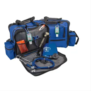 Hopkins Medical Products Mark V Shoulder Bag with Lock, Adjustable Straps and Reinforced Bottom, 13x11.25x7.5 inch, Royal Blue