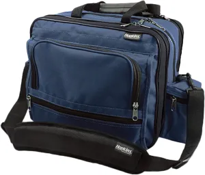 Hopkins Medical Products Mark V Shoulder Bag with Lock, HIPAA Compliant Lockable Zippers for Security, Adjustable Straps, Reinforced Bottom, Fold-Down Compartment, 13x11.25x7.5 inch, Navy