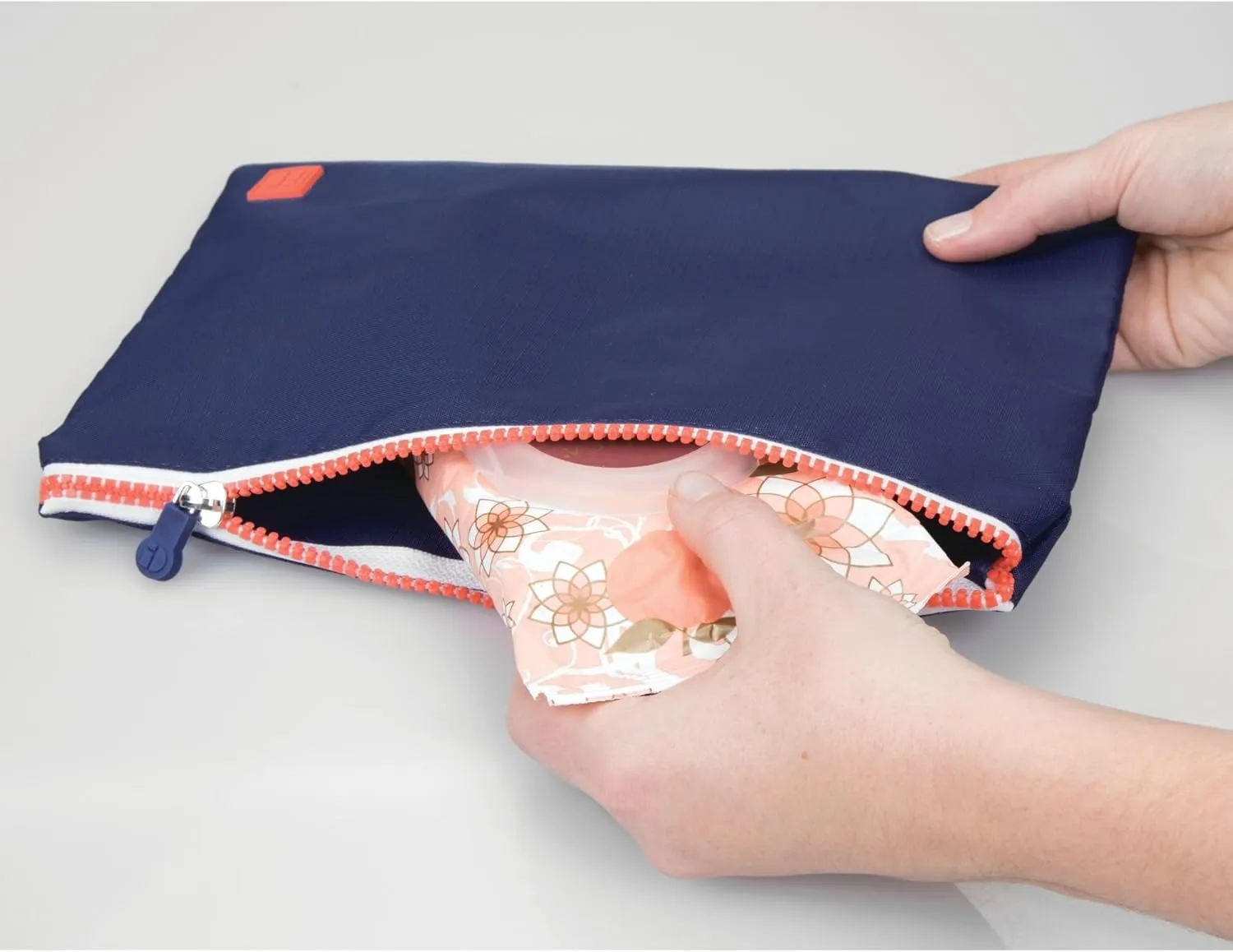 iDesign Packing Pouches (Set of 3) Navy/Orange Travel Bag, 3 Count