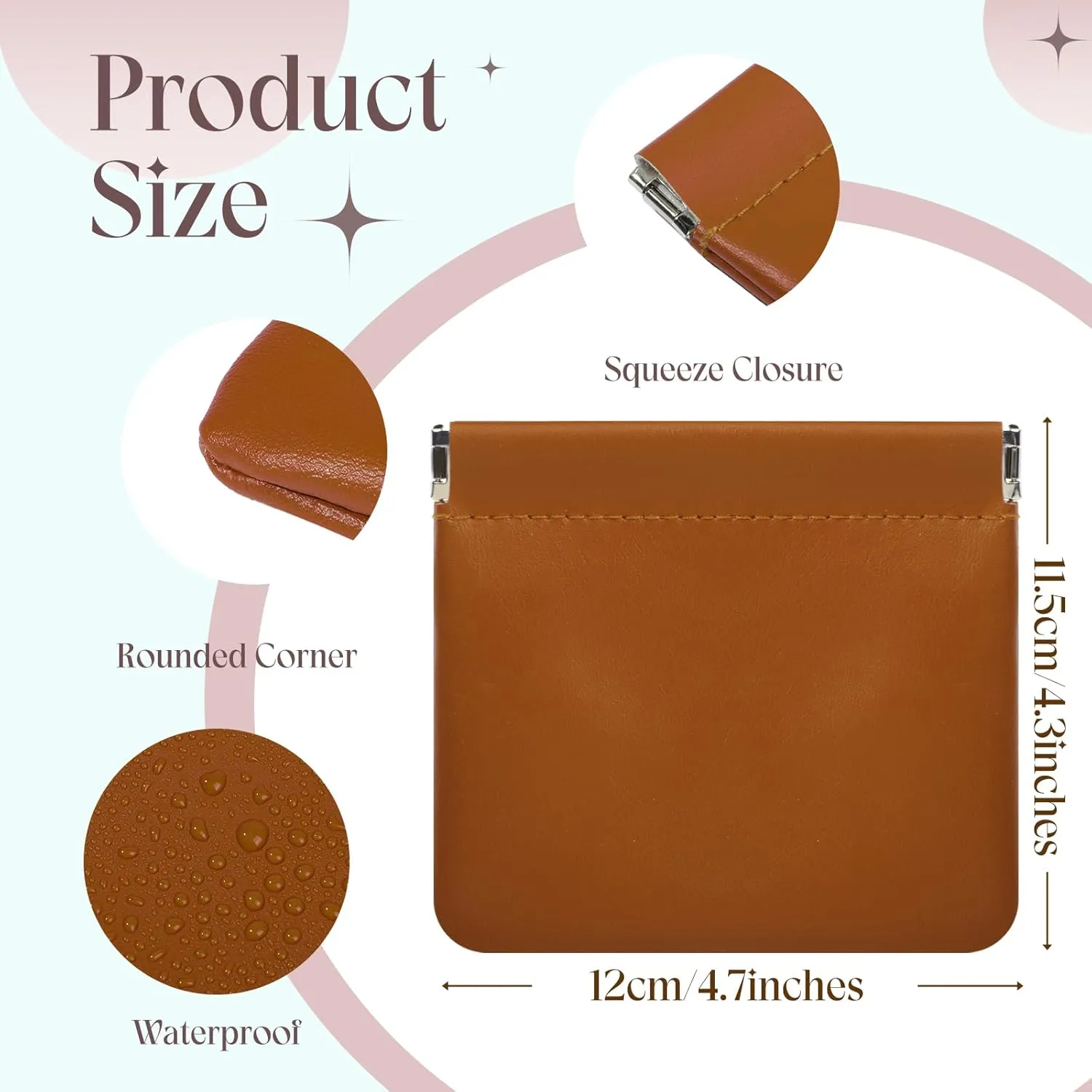 ISKYBOB 4PCS Small Makeup Bag for Purse, Portable Lambskin Pocket Cosmetic Bag Squeeze Top Coin Purse for Women Snap Closure Organizer Pouch Mini Self-Closing Lipstick Pouchic for Travel(Autumn)