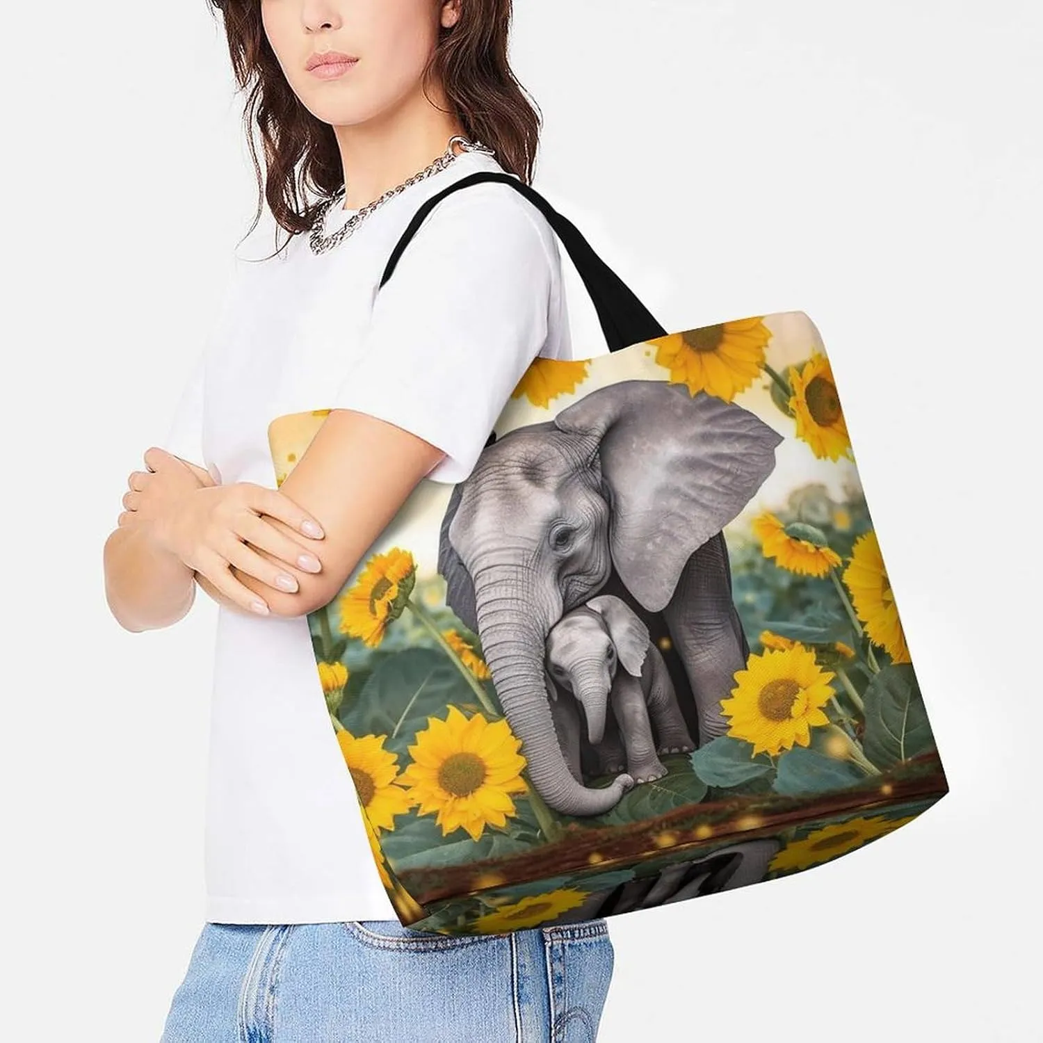 Italian Town Street Beach Bag Reusable Tote Bag Foldable Grocery Bags Women Shopping Bags for Daily Essentials