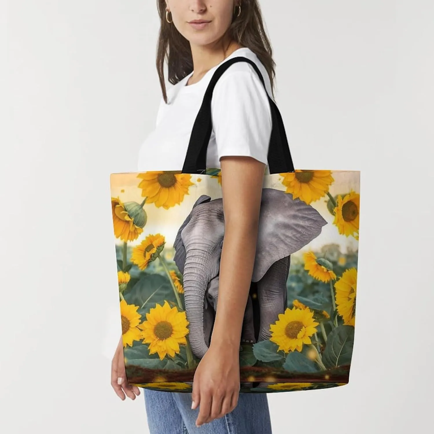 Italian Town Street Beach Bag Reusable Tote Bag Foldable Grocery Bags Women Shopping Bags for Daily Essentials