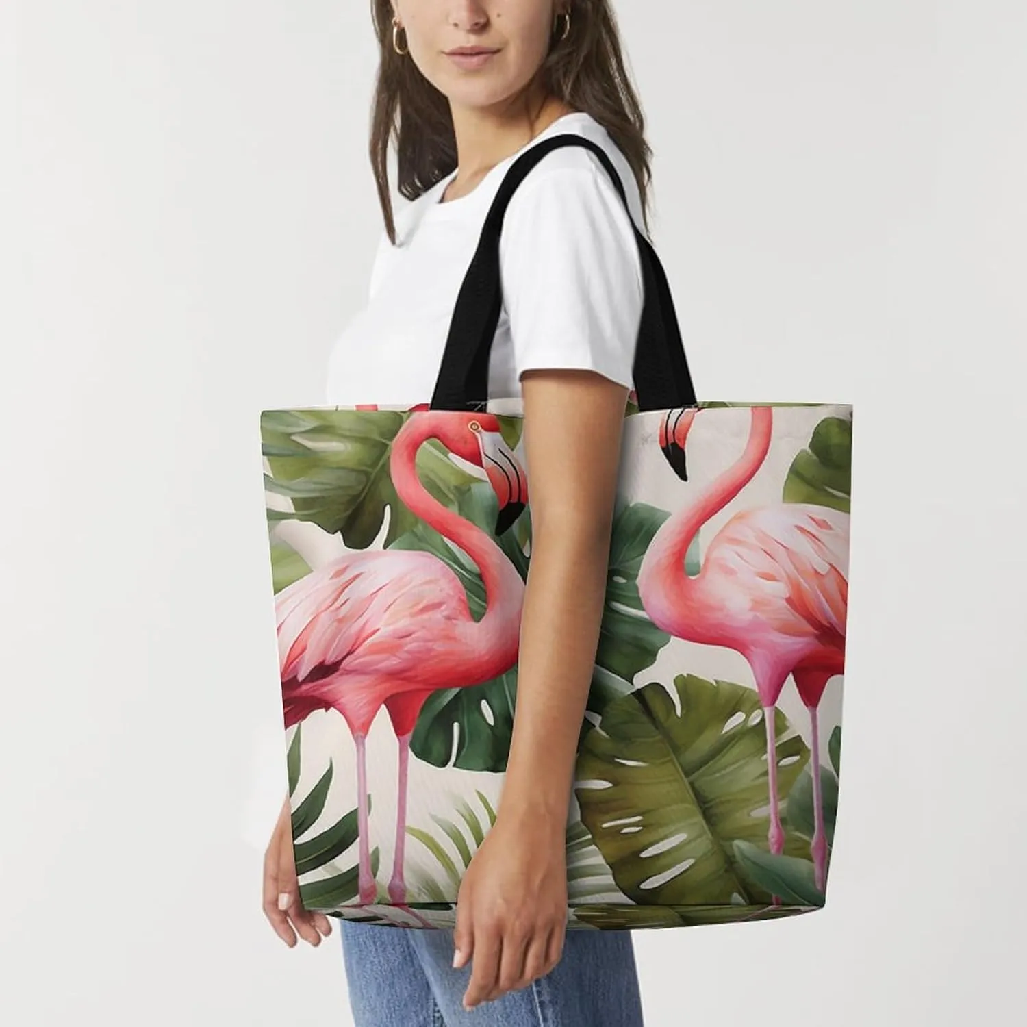 Italian Town Street Beach Bag Reusable Tote Bag Foldable Grocery Bags Women Shopping Bags for Daily Essentials