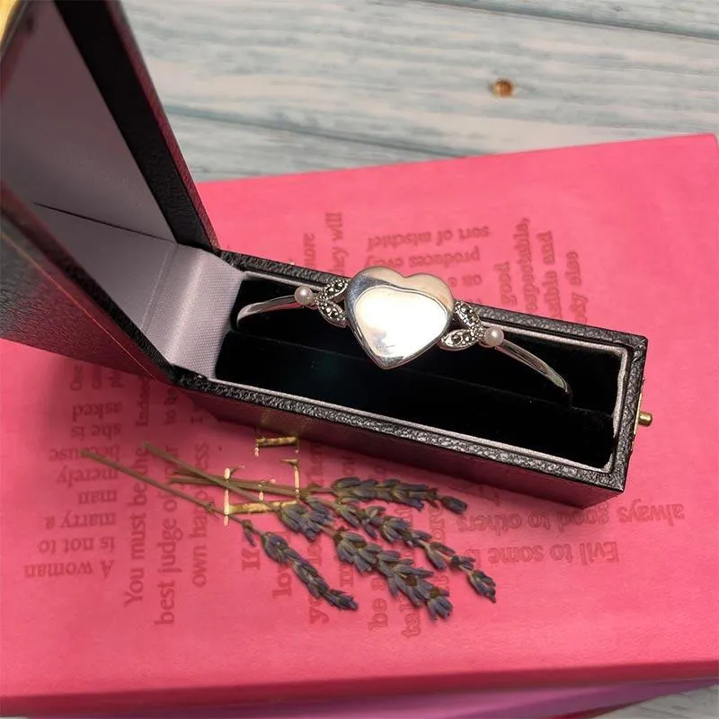 Jane Austen Silver, Marcasite and Freshwater Pearl Bracelet