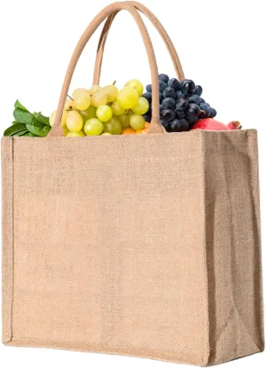 Jute Bags Hessian Bag Jute Shopping Tote Bags with Handles Burlap Beach Bag Reusable Gift for Picnic Travel Shopping Beach and Daily LifeHessian