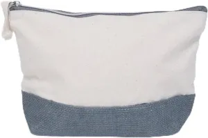 Jute Canvas Pouch, Multipurpose Travel Pouch, Cosmetics, Pencils/Pens, Storage (Gray)
